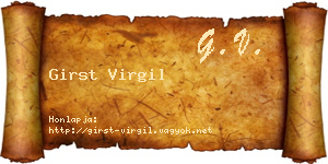 Girst Virgil névjegykártya